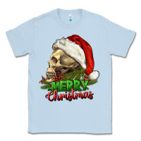 Dusty Blue Merry Christmas Classic Tee - RanaPortraitStore