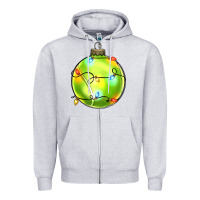 Heather Grey christmas  tennis Zipper Hoodie - Zillion Design Studio