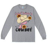 Heather Grey cupid find me a cowboy Long Sleeve Tee - MaliasSmallBusiness