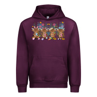 Mauve Wine easter day baby highland cow Urban Hoodie - MaliasSmallBusiness