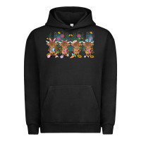 Pigment Black easter day baby highland cow Urban Hoodie - MaliasSmallBusiness