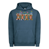 Pigment Midnight Navy easter day baby highland cow Urban Hoodie - MaliasSmallBusiness