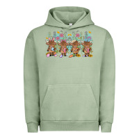 Pigment Oil Green easter day baby highland cow Urban Hoodie - MaliasSmallBusiness