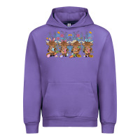 Tulip easter day baby highland cow Urban Hoodie - MaliasSmallBusiness