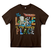 Chocolate Brown the lakes my happy place Heavy Core Tee - CowhideDigitalArt
