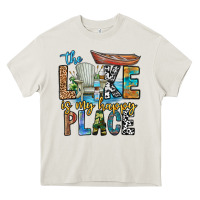 Cream the lakes my happy place Heavy Core Tee - CowhideDigitalArt