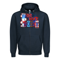 Navy red white boozy billie wilder Zipper Hoodie - texasbilliewilder