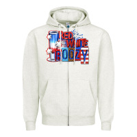Oatmeal Heather red white boozy billie wilder Zipper Hoodie - texasbilliewilder