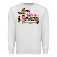 Oatmeal Heather she is strong proverbs 31 25 Premium Sweatshirt - JahusDesignShop