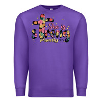 Purple she is strong proverbs 31 25 Premium Sweatshirt - JahusDesignShop