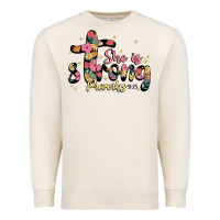Sandshell she is strong proverbs 31 25 Premium Sweatshirt - JahusDesignShop