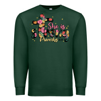 Sports Green she is strong proverbs 31 25 Premium Sweatshirt - JahusDesignShop