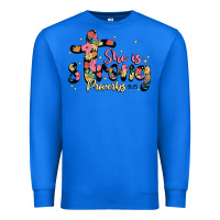 True Royal she is strong proverbs 31 25 Premium Sweatshirt - JahusDesignShop