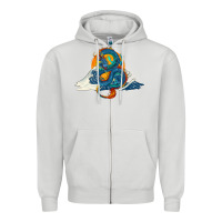 Dove Grey blue dragon ocean waves and sun Zipper Hoodie - RanaPortraitStore