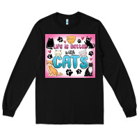 Black life is better with cats Long Sleeve Tee - MaliasSmallBusiness
