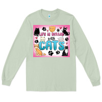 Matcha life is better with cats Long Sleeve Tee - MaliasSmallBusiness