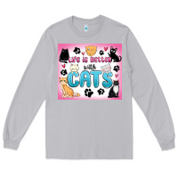 Moon Dust life is better with cats Long Sleeve Tee - MaliasSmallBusiness