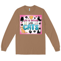 Toasted Coconut life is better with cats Long Sleeve Tee - MaliasSmallBusiness