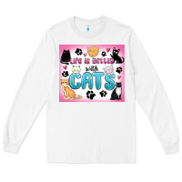 White life is better with cats Long Sleeve Tee - MaliasSmallBusiness