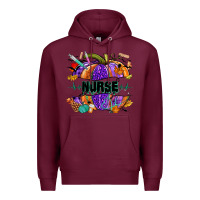 Burgundy halloween nurse pumpkin Premium Hoodie - NancyCooperArtShop