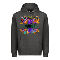 Charcoal Heather halloween nurse pumpkin Premium Hoodie - NancyCooperArtShop