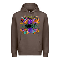 Coffee halloween nurse pumpkin Premium Hoodie - NancyCooperArtShop