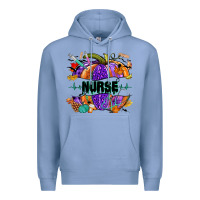 Colony Blue halloween nurse pumpkin Premium Hoodie - NancyCooperArtShop