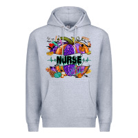 Heather Grey halloween nurse pumpkin Premium Hoodie - NancyCooperArtShop
