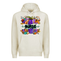 Oatmeal Heather halloween nurse pumpkin Premium Hoodie - NancyCooperArtShop