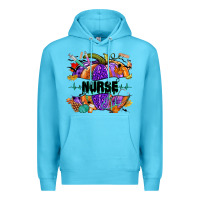 Ocean Blue halloween nurse pumpkin Premium Hoodie - NancyCooperArtShop