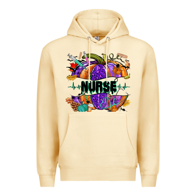 Halloween Nurse Pumpkin Premium Hoodie by NancyCooperArtShop | Teevron