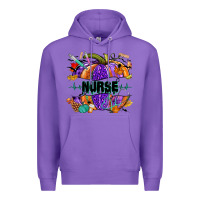 Purple halloween nurse pumpkin Premium Hoodie - NancyCooperArtShop