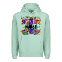 Seafoam halloween nurse pumpkin Premium Hoodie - NancyCooperArtShop