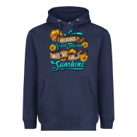 Navy she was a wild flower in love with the sunshine Heavyweight Hoodie - HRA Design Shop