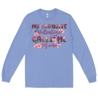 Colony Blue my favorite valentine calls me mama Long Sleeve Tee - MaliasSmallBusiness