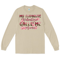 Mushroom my favorite valentine calls me mama Long Sleeve Tee - MaliasSmallBusiness