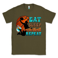 Army Green eat sleep basketball repeat Classic Tee - texasbilliewilder
