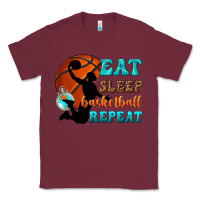Burgundy eat sleep basketball repeat Classic Tee - texasbilliewilder