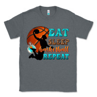Charcoal Heather eat sleep basketball repeat Classic Tee - texasbilliewilder