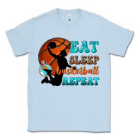 Dusty Blue eat sleep basketball repeat Classic Tee - texasbilliewilder