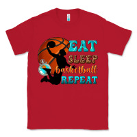 Red eat sleep basketball repeat Classic Tee - texasbilliewilder
