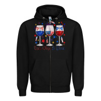 Red Wine And Blue Wine Glasses Zipper Hoodie | Teevron