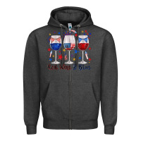 Charcoal Heather red wine and blue wine glasses Zipper Hoodie - texasbilliewilder