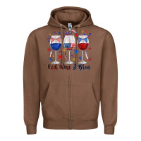 Chestnut red wine and blue wine glasses Zipper Hoodie - texasbilliewilder