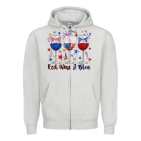 Dove Grey red wine and blue wine glasses Zipper Hoodie - texasbilliewilder