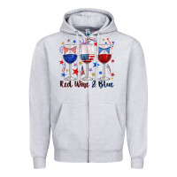 Heather Grey red wine and blue wine glasses Zipper Hoodie - texasbilliewilder
