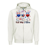 Oatmeal Heather red wine and blue wine glasses Zipper Hoodie - texasbilliewilder