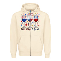 Sandshell red wine and blue wine glasses Zipper Hoodie - texasbilliewilder