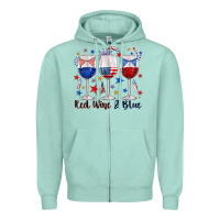 Seafoam red wine and blue wine glasses Zipper Hoodie - texasbilliewilder