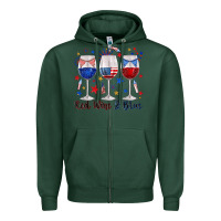 Sports Green red wine and blue wine glasses Zipper Hoodie - texasbilliewilder